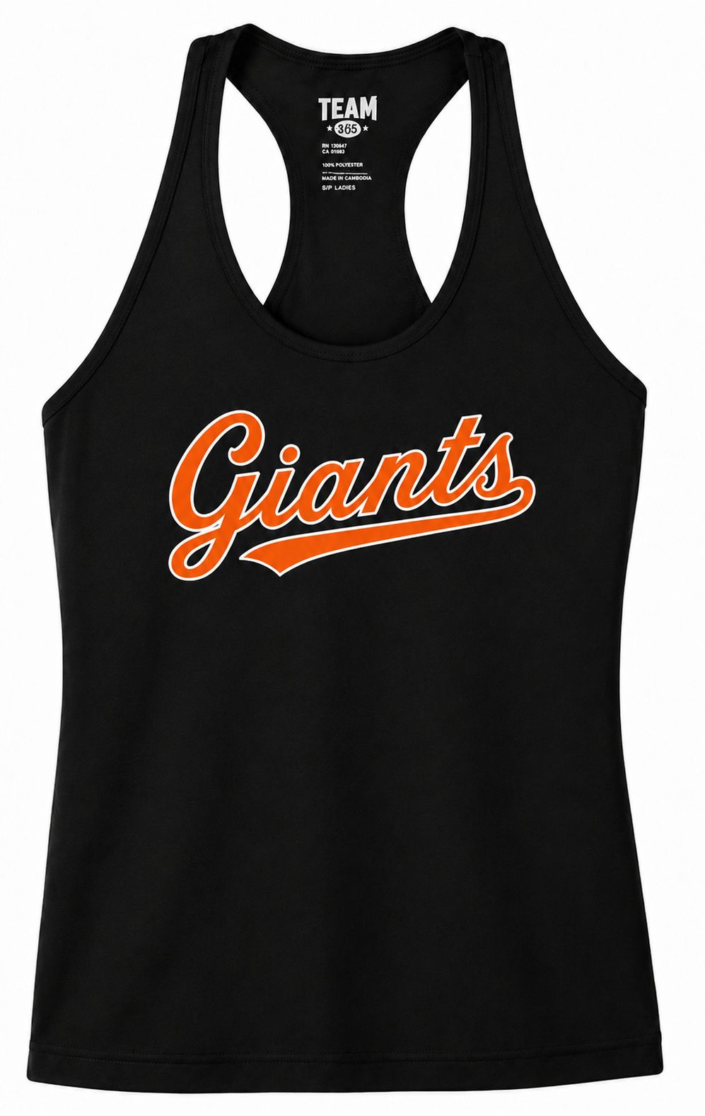 Giants Women's Zone Team 365 Performance Racerback Tank - Black