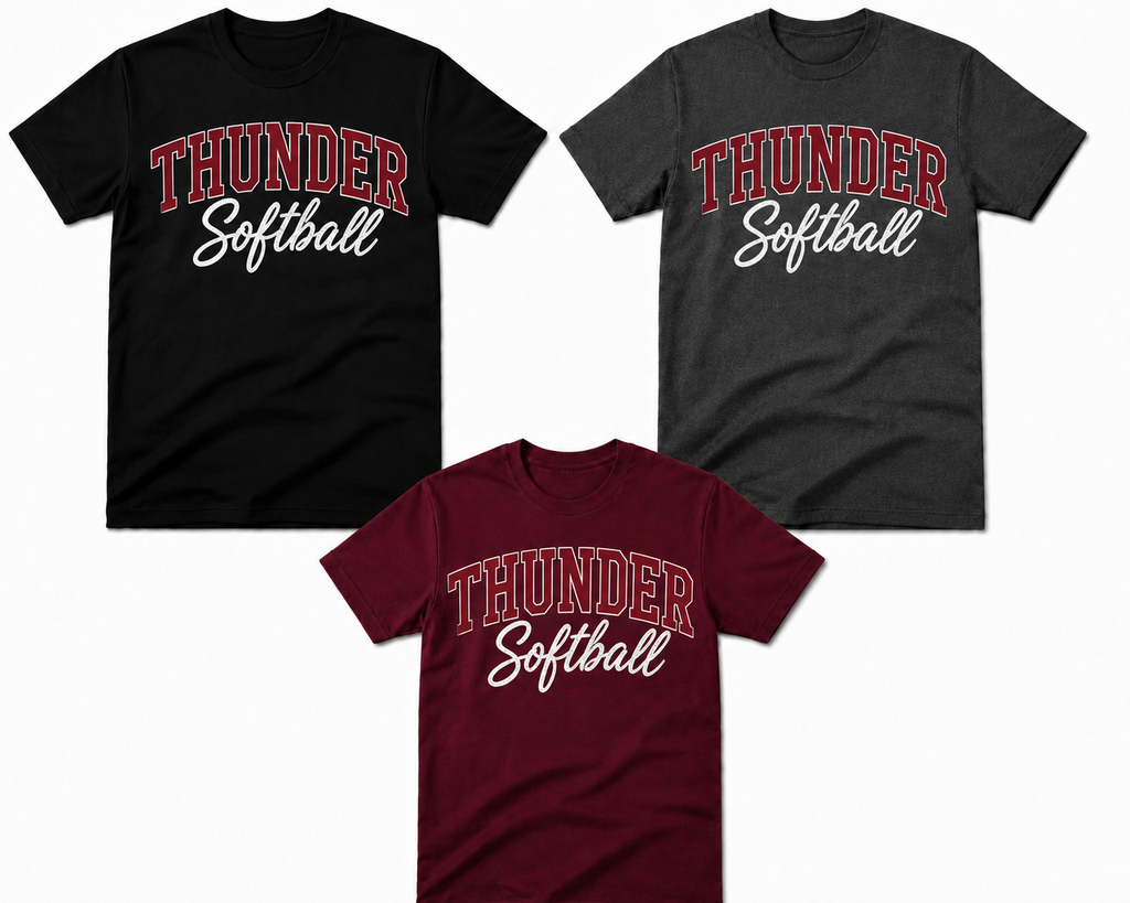 Thunder Softball - (Script Logo) Adult Shirts