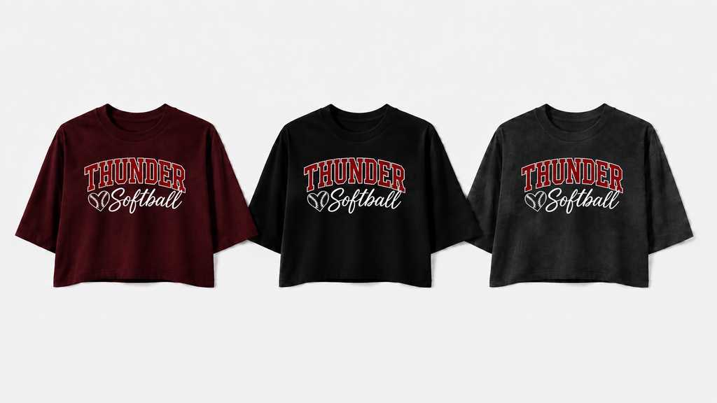 Thunder Softball- (Script Logo) Boxy Crop