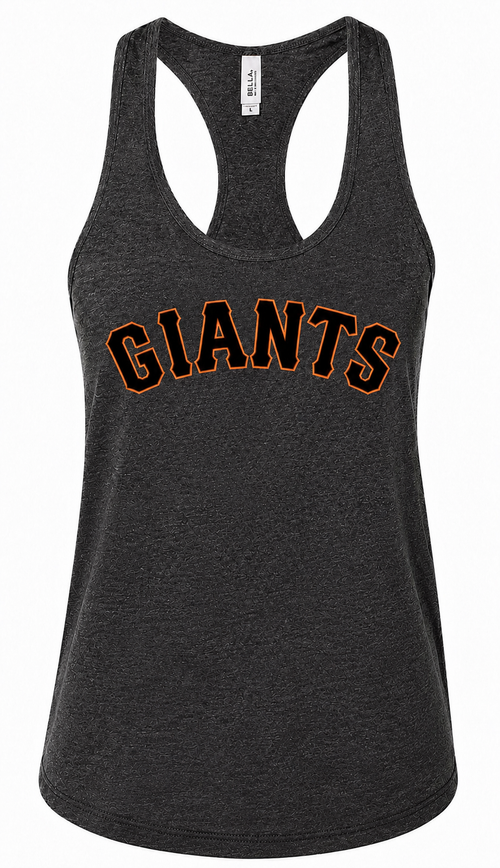 Giants BELLA + CANVAS Women's Jersey Racerback Tank- Dark Gray