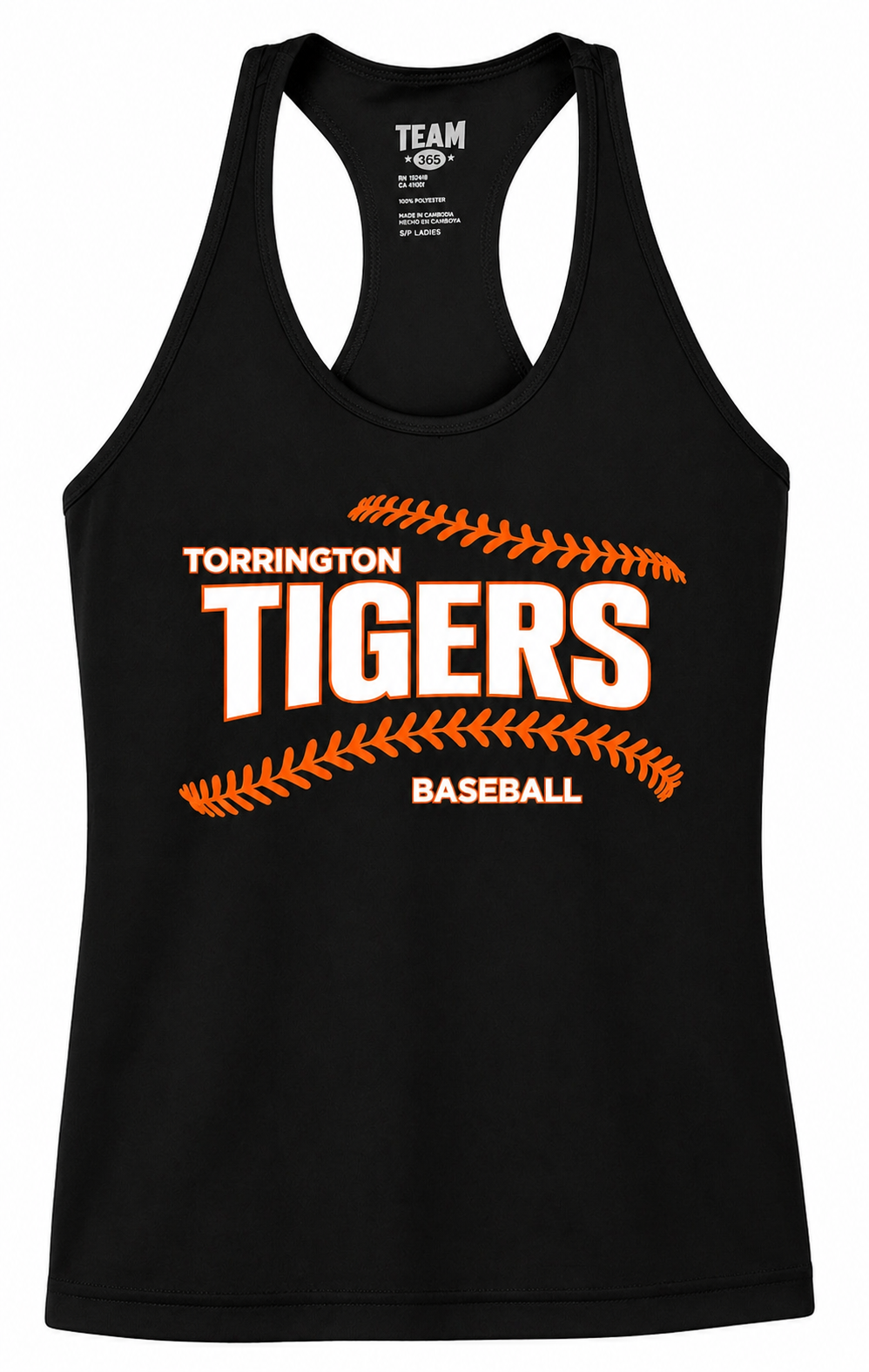 Tigers Women's Zone Team 365 Performance Racerback Tank - Black