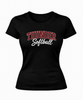 Thunder Softball- (Script Logo) Women's Black Shirt