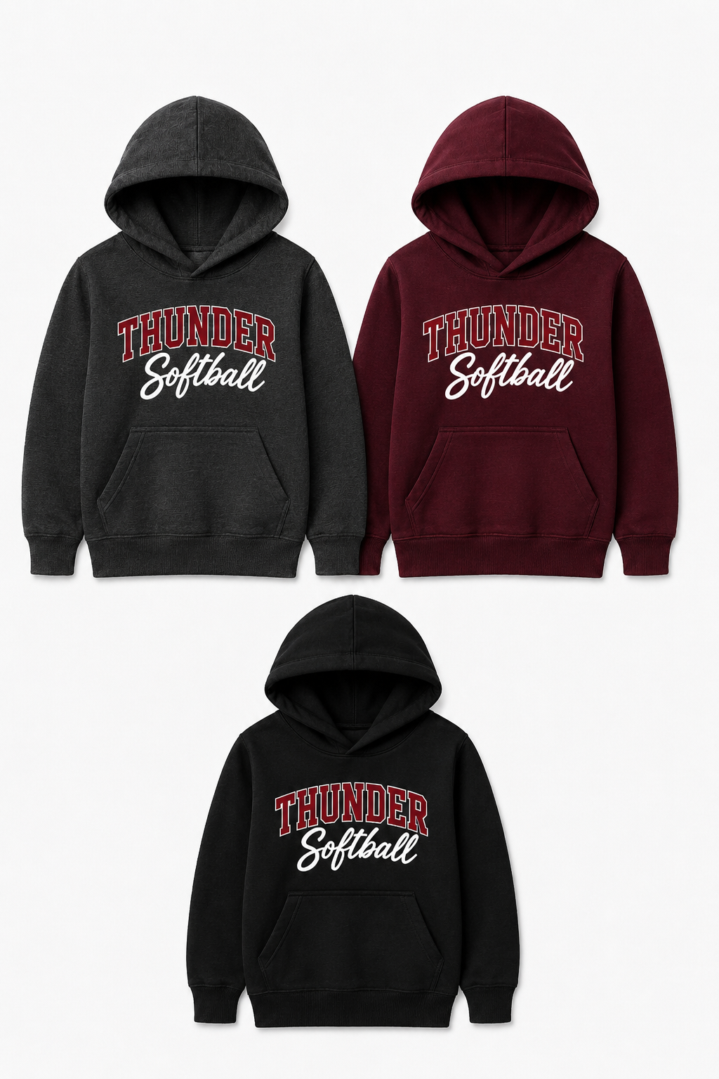 Thunder Softball - (Script Logo) Toddler & Youth Hoodies