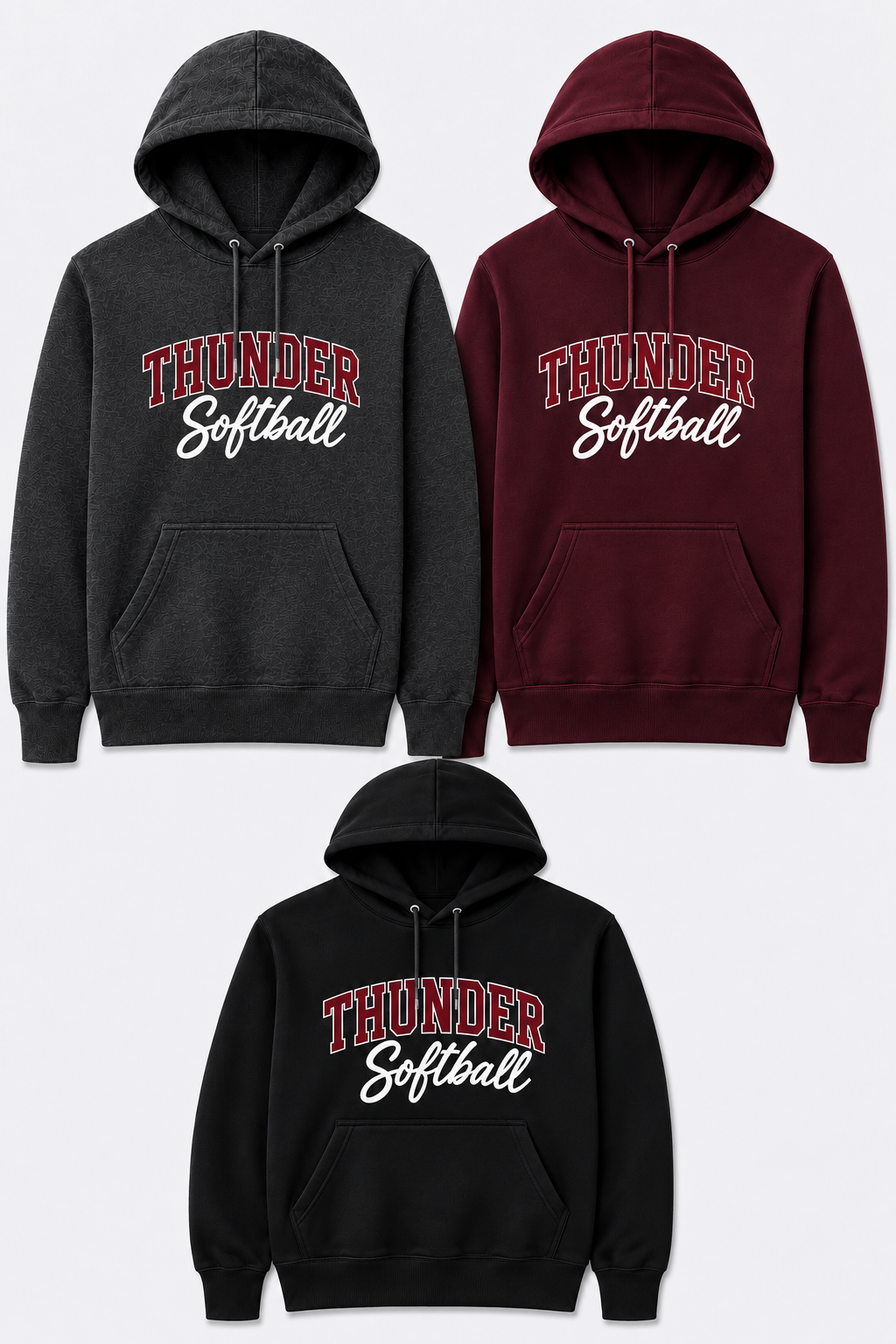 Thunder Softball - (Script Logo) Adult Hoodies