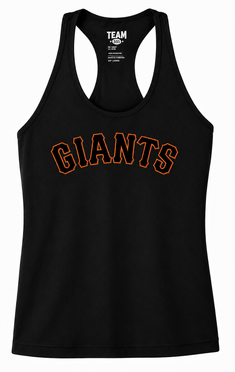 Giants Women's Zone Team 365 Performance Racerback Tank - Black