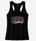 Thunder Softball -(Script Logo) Gildan Softstyle® Women’s CVC Racerback Tank- Black (Copy)