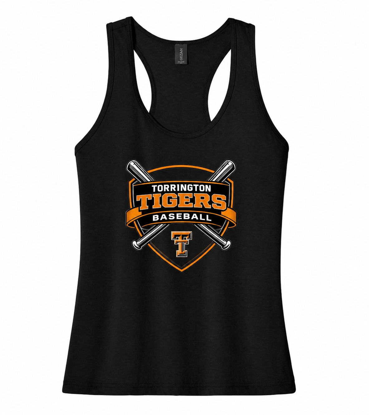 Tigers Gildan Softstyle® Women’s CVC Racerback Tank- Black