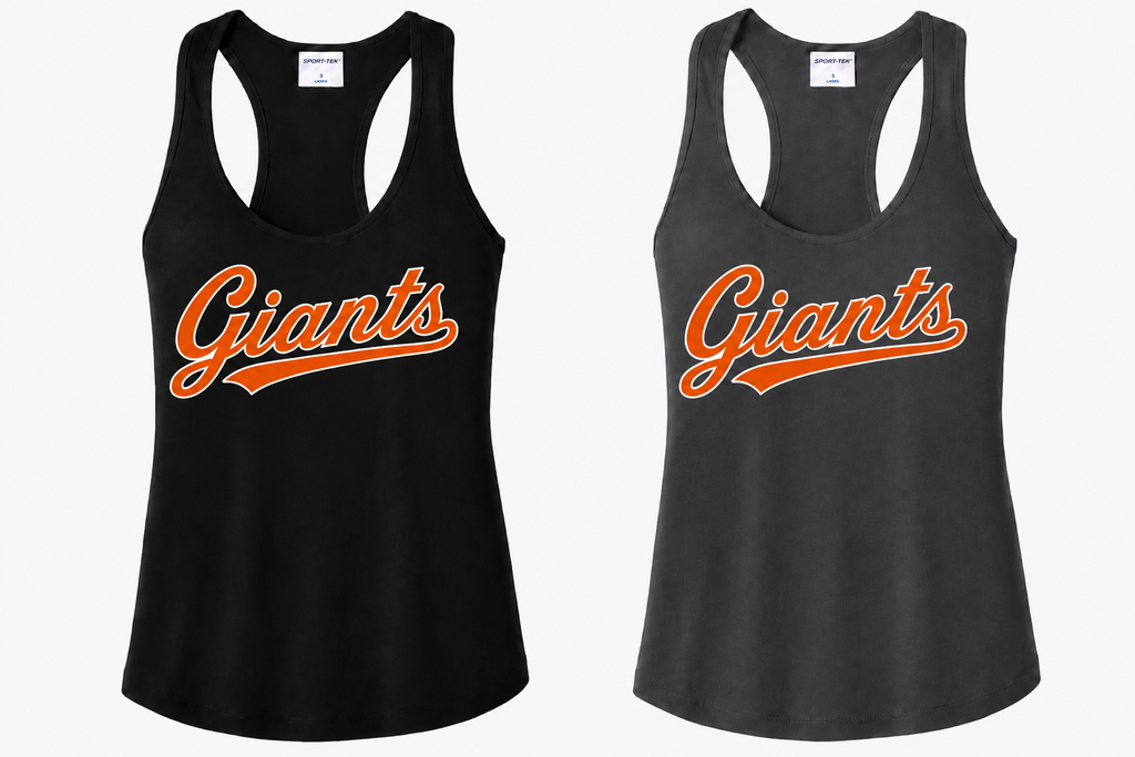 Giants Sport-Tek® Women's PosiCharge® Competitor™ Racerback Tank- Black or Gray