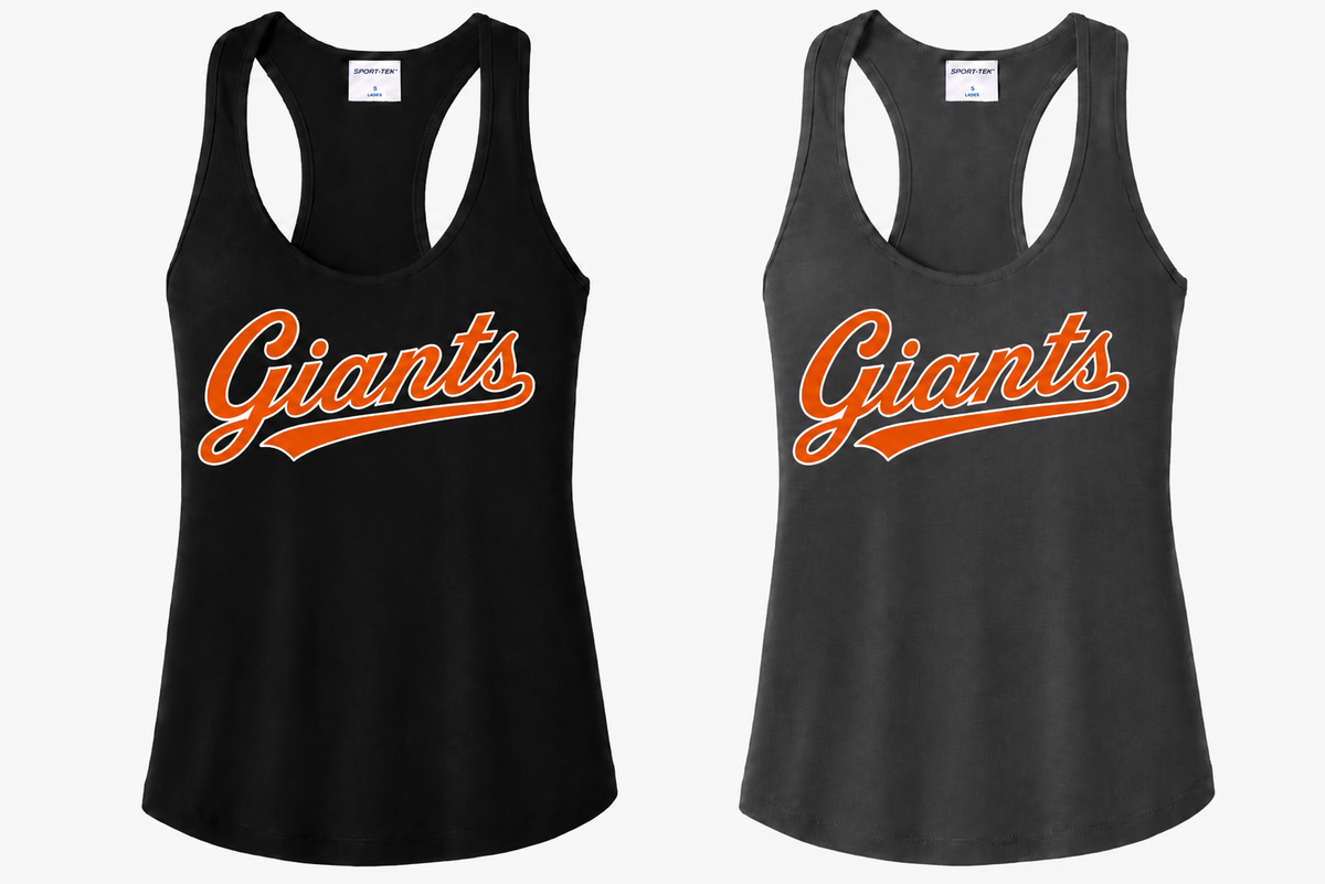Giants Sport-Tek® Women's PosiCharge® Competitor™ Racerback Tank- Black or Gray