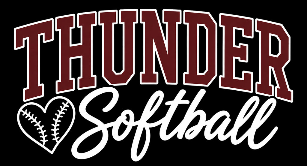 Thunder Softball- (Script Logo) Women's Black Shirt